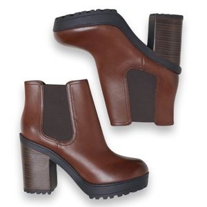 NWOT H&M Brown Platform Lug Sole Booties